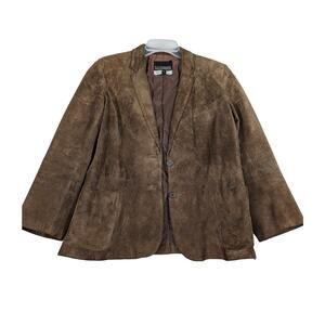 Vtge CC Cromwell Suede Blazer Jacket Sz 14 But Is Sz 12